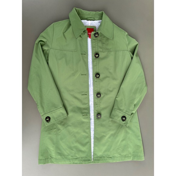 Esprit Jackets & Blazers - Esprit Outerwear Spring Green Button Front Trench Rain Coat Size M